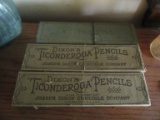 DIXON'S TICONDEROGA PENCILS BOXES WITH PENCILS AND THE OLIVER TYPEWRITER CO