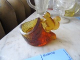 GLASS SQUIRREL TOOTHPICK HOLDER