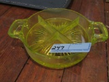 YELLOW GLASS DIVIDED DISH