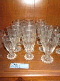 CANDLEWICK GLASSES WITH ETCHED DESIGN