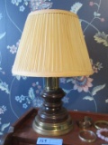 WOOD AND BRASS LAMP