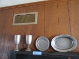 PEWTER CUPS AND PLATES