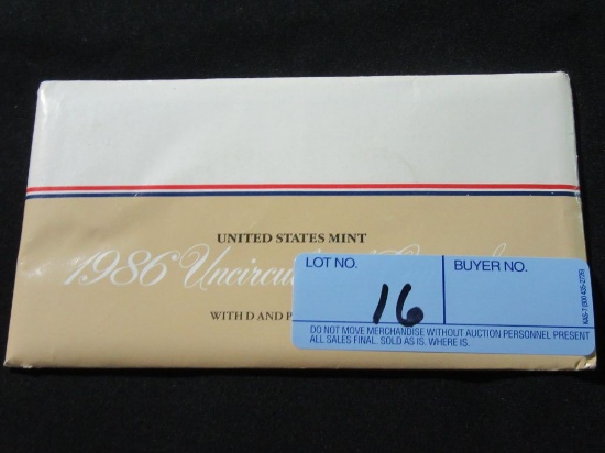 1986 UNITED STATES MINT UNCIRCULATED COIN SET