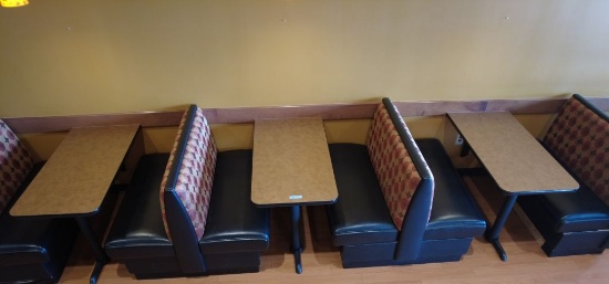 (3) SECTIONS OF DOUBLE BOOTHS WITH WALL MOUNT TABLES