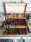 JEWELRY BOX WITH ASSORTED BEADED JEWELRY