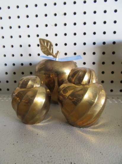 BRASS COVERED JARS AND APPLE