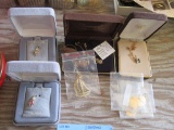 GOLD FILLED NECKLACES, VINTAGE PIN, AND ASSORTED CHARMS
