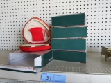 5 VELVET JEWELRY BOXES. NEW IN BOX