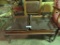 ANTIQUE WOODEN COFFEE TABLE WITH 2 REMOVABLE GLASS BOTTOM TRAYS