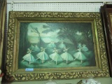 BALLERINAS FRAMED PAINTING BY J KOSA, 1978