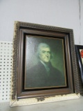 FRAMED PAINTING OF THOMAS JEFFERSON. NO SIGNATURE.