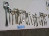 MISC. SERVING UTENSILS, THE SMALL TONGS ARE MARKED STERLING