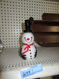 HEAVY ART GLASS SNOWMAN