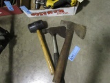 2 HATCHETS AND RUBBER MALLET