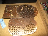 3 METAL WALL PLAQUES