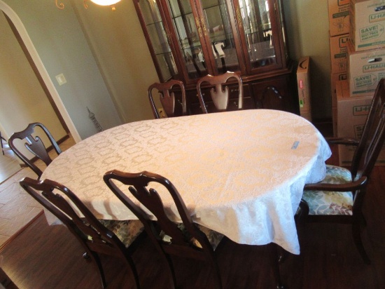 COCHRANE DINING TABLE WITH 6 CHAIRS, 2 HOST, AND 2 LEAVES