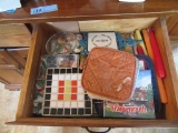 DRAWER OF HOT PLATES & HOT PAD HOLDERS