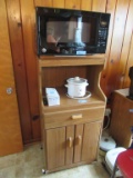 GE MICROWAVE AND CART