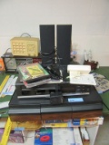 RCA VIDEO CASSETTE RECORDER, SPEAKERS, AND ASSORTED TAPES
