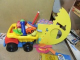 TOY TRUCK AND PUZZLE LIKE NUMBER SET AND ETC