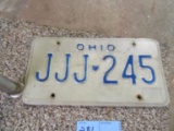 OHIO LICENSE PLATE. NO DATE