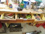 THREE DRAWERS OF TOOLS, GLOVES, AND ETC