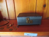 MUSICAL JEWELRY BOX. TOKENS. ETC