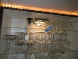 2 SHELVES OF GLASSWARE