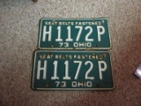 (2) OHIO 1973 LICENCE PLATES