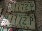 (2) OHIO 1974 LICENCE PLATES