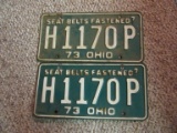 (2) OHIO 1973 LICENCE PLATES