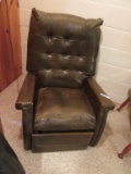 BROWN LEATHER LIKE RECLINER