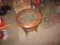 WOODEN ROUND GLASSTOP DECORATIVE OCCASIONAL TABLE