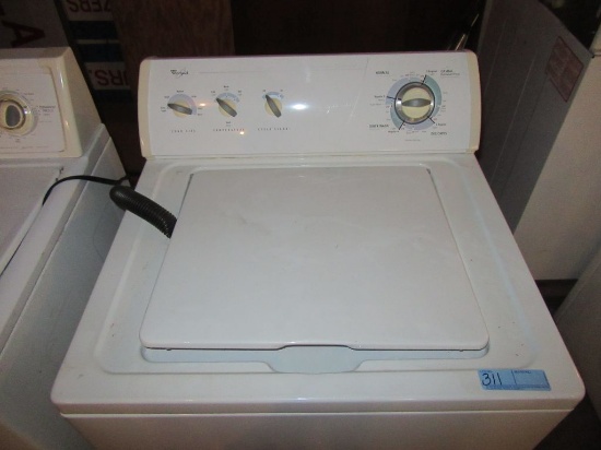 WHIRLPOOL WASHING MACHINE. COMMERCIAL QUALITY SUPER CAPACITY. MODEL NUMBER