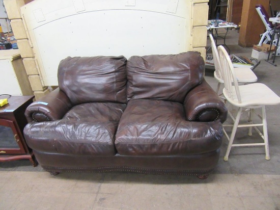 LEATHER LIKE LOVESEAT. NO TAG.