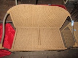 WOVEN AND METAL OUTDOOR 2 PERSON SEAT