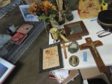 WOOD FRAMED MIRRORS, RELIGIOUS DECORATIONS, FLORAL