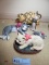 PLASTIC AND CERAMIC CAT FIGURINES