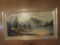 LAKE AND MOUNTAIN SCENE PRINT. APPROXIMATELY 4 FOOT LONG BY 2-1/2 FOOT TALL