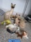 CERAMIC CAT FIGURINES AND OTHER ANIMALS. 1 MARKED JUNEAU ALASKA
