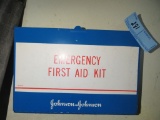 JOHNSON & JOHNSON EMERGENCY WALL MOUNTED FIRST AID KIT. BRING FLAT-HEAD SCR