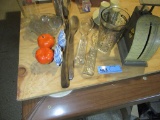 POSTAL SCALE, SERVING UTENSILS, GLASS JUICER, AND ETC