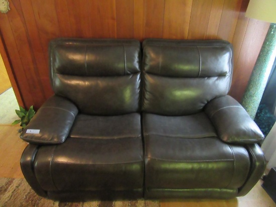 FAUX LEATHER RECLINING LOVESEAT