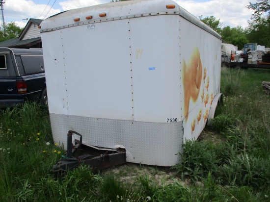 CARGOMATE ENCLOSED TRAILER, 7' X 16',  INCLUDES CONTENTS. TRAILER IS IN VERY POOR CONDITON