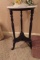 MARBLE TOP STAND WITH BLACK WOODEN BASE