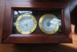 LINDEN CLOCK AND THERMOMETER AND WOODEN DESK TOP BOX