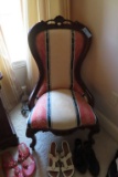 DECORATIVE CARVED WOOD SIDE CHAIR