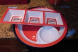 BUDWEISER PARTY TRAYS AND FORT PITT ADVERTISING TRAY
