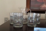 GLASS PITCHER WITH TUMBLERS