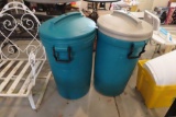 2 RUBBERMAID GARBAGE CANS